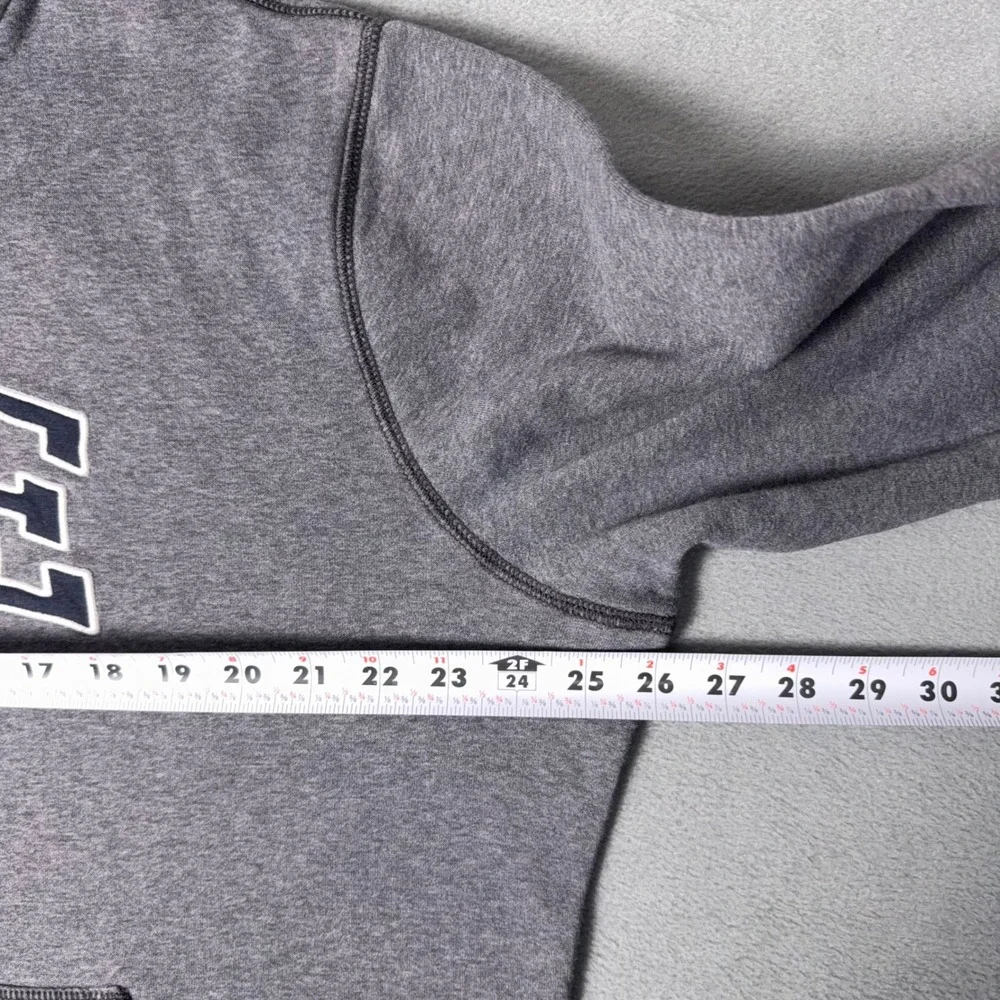 Y2K‎ Nike Spellout Embroidered Arc Logo Hoodie Heather Gray Pullover Mens XL